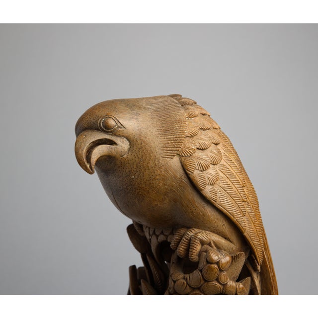 Japanese Meiji Period Carved Boxwood Okimono of a Hawk, Joel & Margaret Chen Collection For Sale - Image 12 of 15