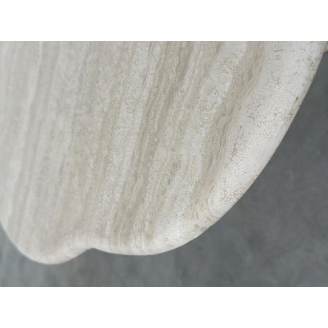 French Sculptural Travertine Flower Coffee Table, 1980s For Sale - Image 14 of 16