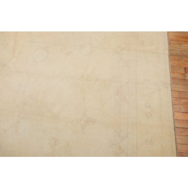 White Early 20th Century Old Wool Turkish Square Oushak - 6'6" x 6'7" For Sale - Image 8 of 10