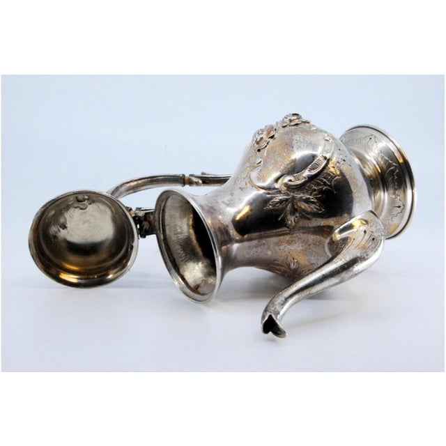 Coffee Pot in Embossed Silver with Floral Motifs For Sale - Image 4 of 11