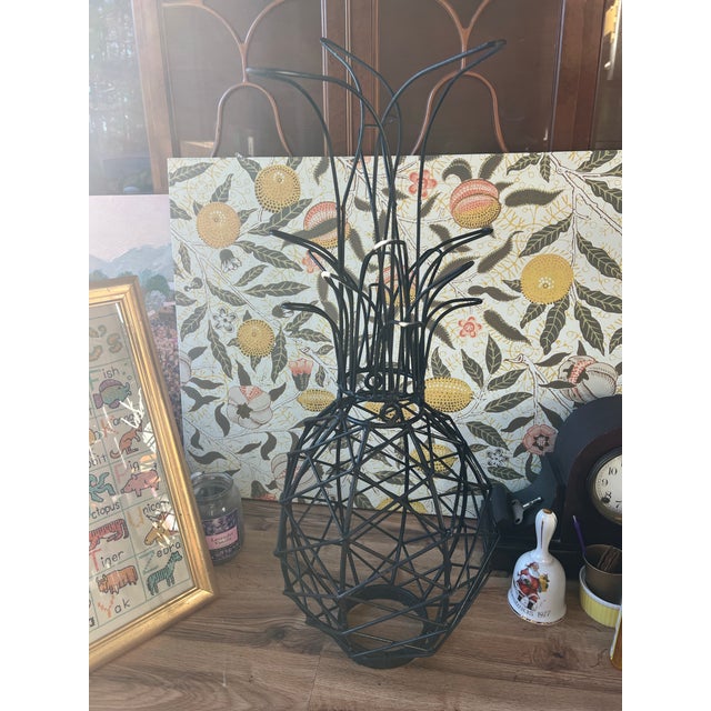 1970s Modern Style Black Wired Pineapple Sculpture For Sale In Atlanta - Image 6 of 10