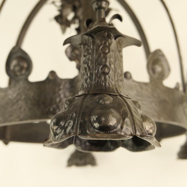 Viennese Wrought Iron Chandelier, Austria, 1900s For Sale - Image 18 of 18