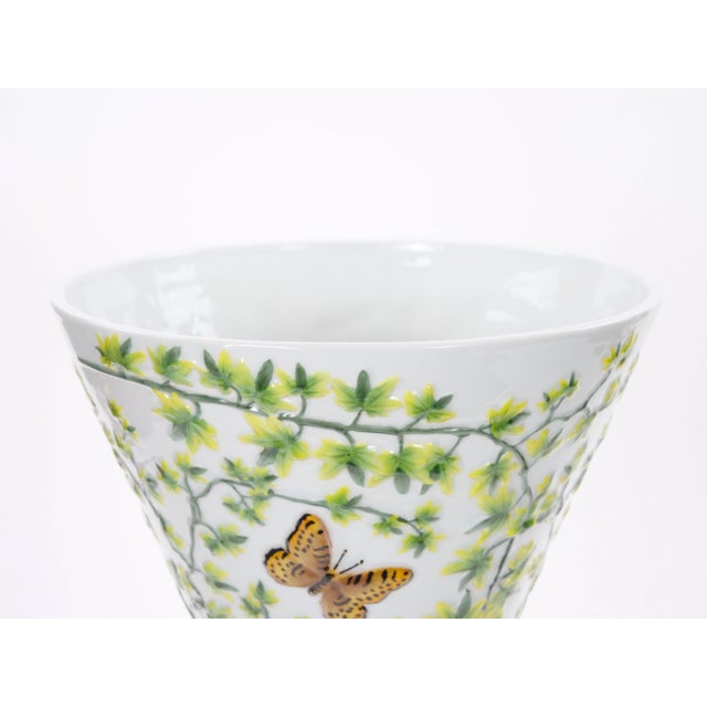 Mid 20th Century Mid-20th Century French Hand-Painted Porcelain Decorative Vase For Sale - Image 5 of 8