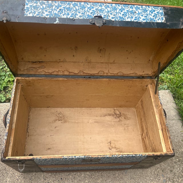 Hard to Find Antique Child’s Blue ‘Dome’ Trunk For Sale In Chicago - Image 6 of 8