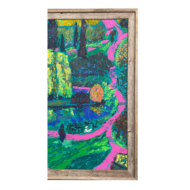 Expressionism Large Expressionist Acrylic Canvas Painting "Laurelhurst Park" Portland Oregon For Sale - Image 3 of 12