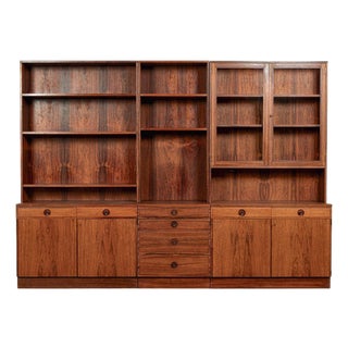 Mid-Century Modern Swedish Rosewood Wall Unit Bookcase by Bertil Fridhagen for Bodafors, 1960s For Sale