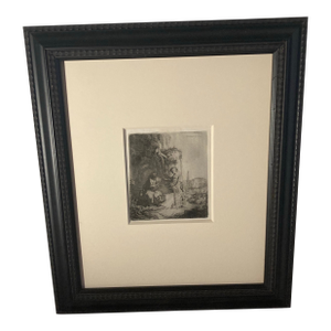 Rembrandt Christ and the Woman of Samaria Among Ruins" (Also Called "Christ and the Samaritan Woman at the Well.) Signed and Dated 1634 Original Works