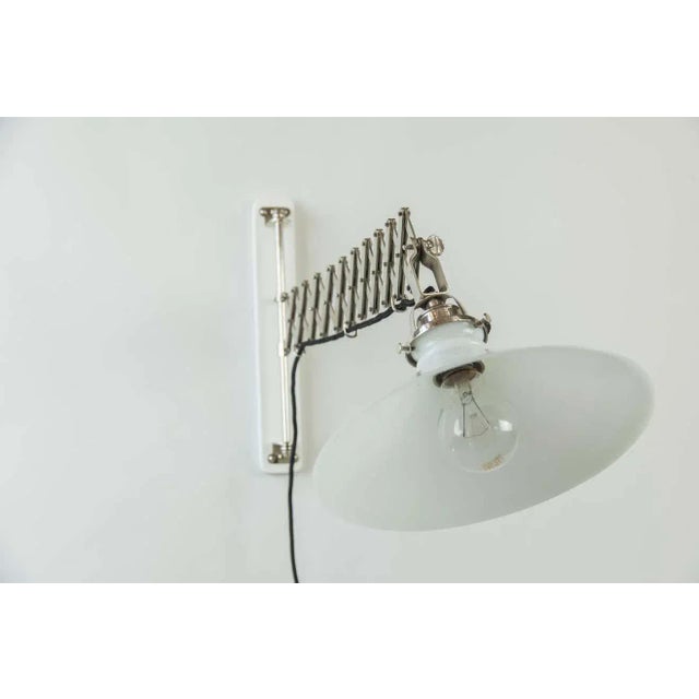 Art Deco Swiveling and Extendable Nickel Wall Lamp with Glass Shade, 1920s For Sale - Image 11 of 18