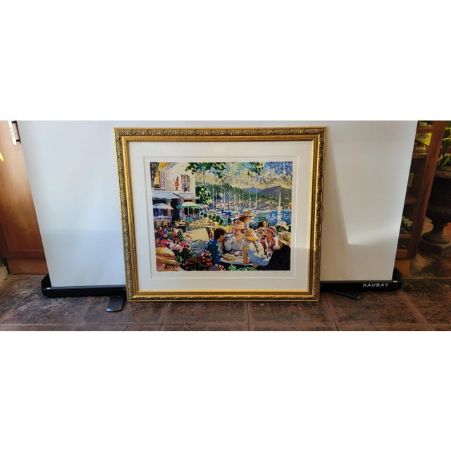 Blue Serigraph Hazel Soan Waterfront III Artist Signed Numbered 48/350 1991 For Sale - Image 8 of 8