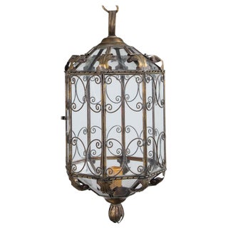 Octagonal Italian Metal Lantern For Sale