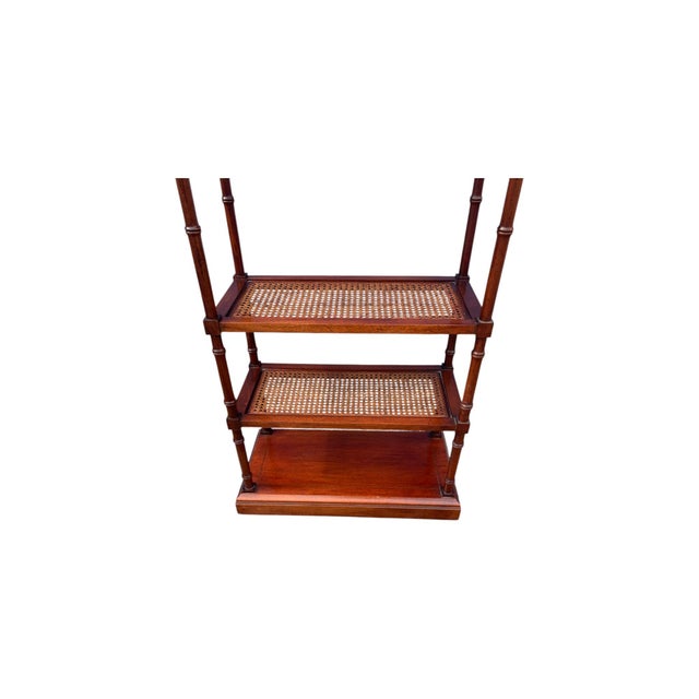 Hickory Chair Co Cane/Glass Faux Bamboo Etagere For Sale In Naples, FL - Image 6 of 8
