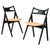 Black Set of Fully Restored Sawbuck Chairs in Ebonized Oak by Hans J. Wegner for Carl Hansen & Søn, 1950s For Sale - Image 8 of 8