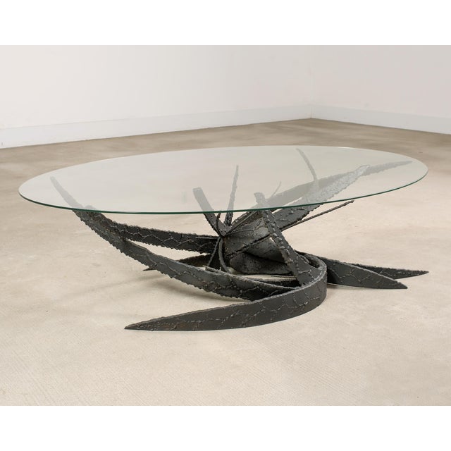 Silas Seandel Brutalist Iron Torch Cut Cocktail Table For Sale - Image 11 of 18