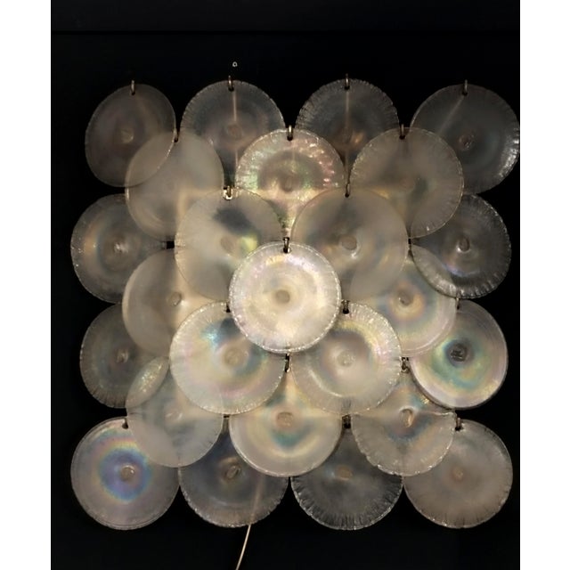1970s Iridescent Murano Glass Wall Lamp, Italy, 1970s For Sale - Image 5 of 11