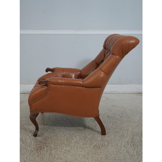 Traditional Carl Forslund Rip Can Lee Tufted Leather Chair & Ottoman For Sale - Image 3 of 12