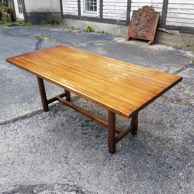 1950s Mid Century DualWood Butcher Block Dining Table Chairish