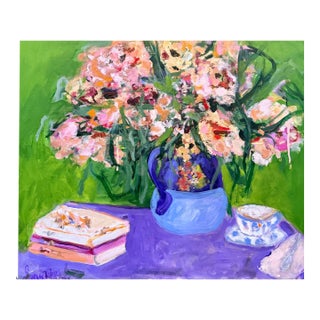 A Gentle Moment , a Joyful Still Life Celebrating Quiet Moments, Acrylic on Canvas For Sale