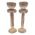 Pair of 1980s Hand Blown Glass Candlesticks, Corinthian Column Style Fluted Glass With Candle Cup Holder on Top For Sale