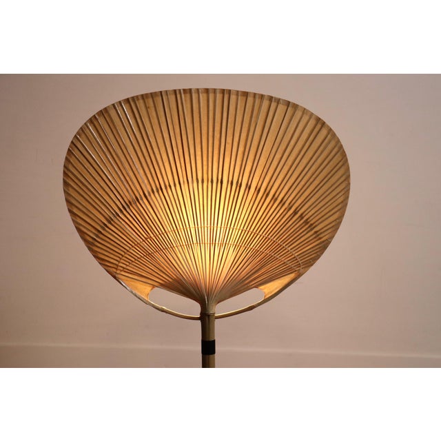 Light Yellow Uchiwa III Table Lamp by Ingo Maurer for M-Design, 1973 For Sale - Image 8 of 14