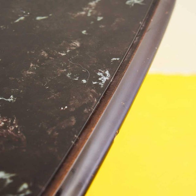 Oval Table in Glass and Wood with Black Top, 1950s For Sale - Image 10 of 13