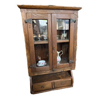 Vintage Wooden Hanging Display Case, 1920s For Sale
