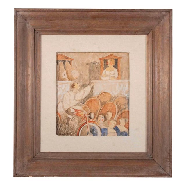 Alberto Gallerati, The Acrobat, 1980s, Oil Painting For Sale