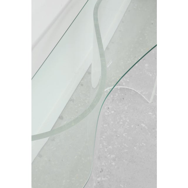 1980s Biomorphic Lucite and Glass Console Table For Sale - Image 5 of 5