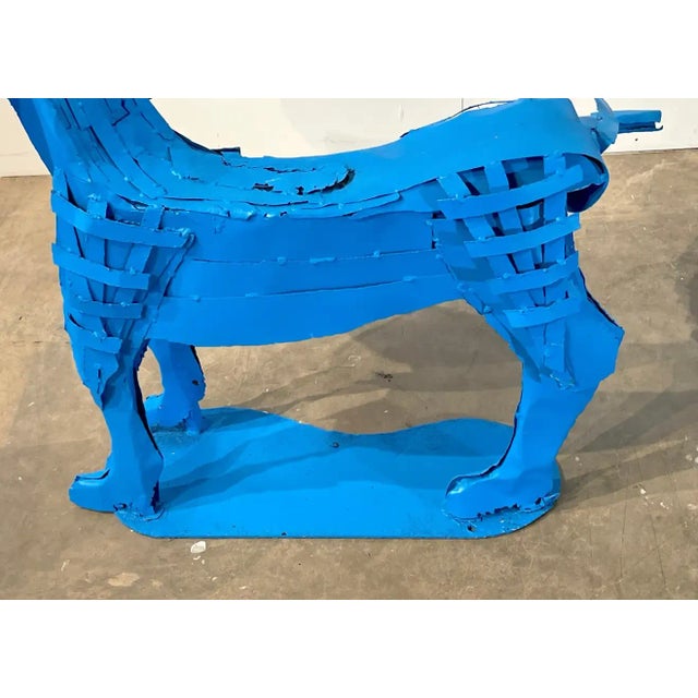 Pop Art Garden Fountain/ Sculpture of a Standing Blue Dog Chairish