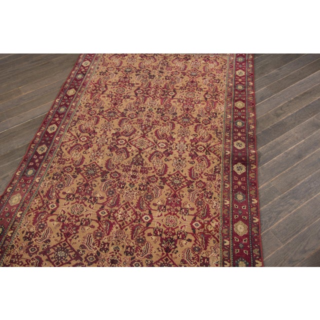 4 X 7 Vintage Agra Hand-Knotted Wool Rug in Brown With Allover Design For Sale - Image 10 of 11
