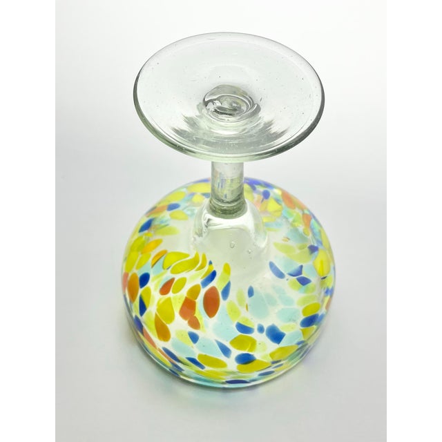 2010s Mexican Handblown Colorful Confetti Margarita Glasses - a Pair For Sale - Image 5 of 6