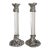 1990s Pair Pewter and Glass Tall Candlesticks by Etain Zinn For Sale