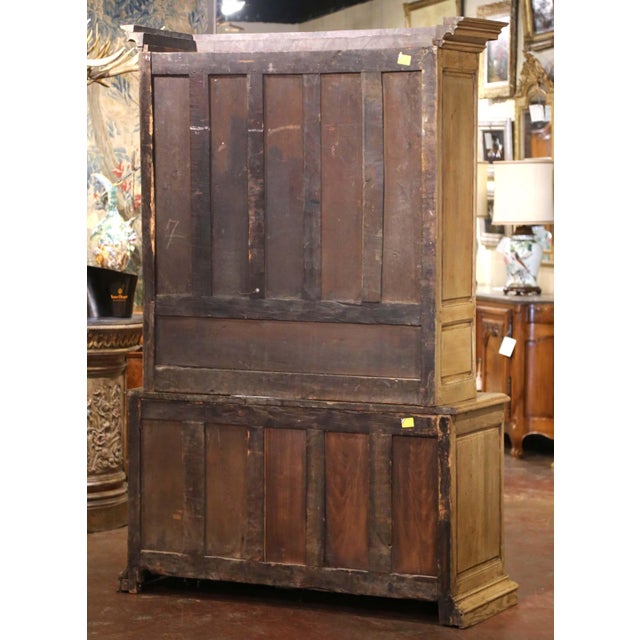 18th Century French Louis XIV Bleached Oak Buffet Deux Corps From Normandy For Sale - Image 12 of 14