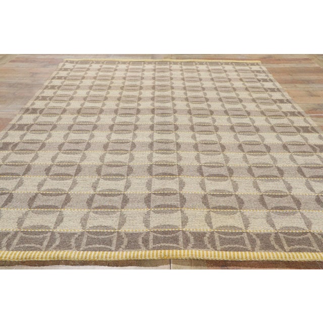 Gray Mid 20th Century Vintage Swedish Deco Kilim Rug, 05'02 X 07'09 For Sale - Image 8 of 10