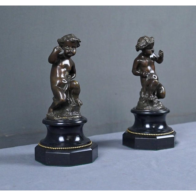 19th Century Bronze Nude Putti, Set of 2 For Sale - Image 3 of 16