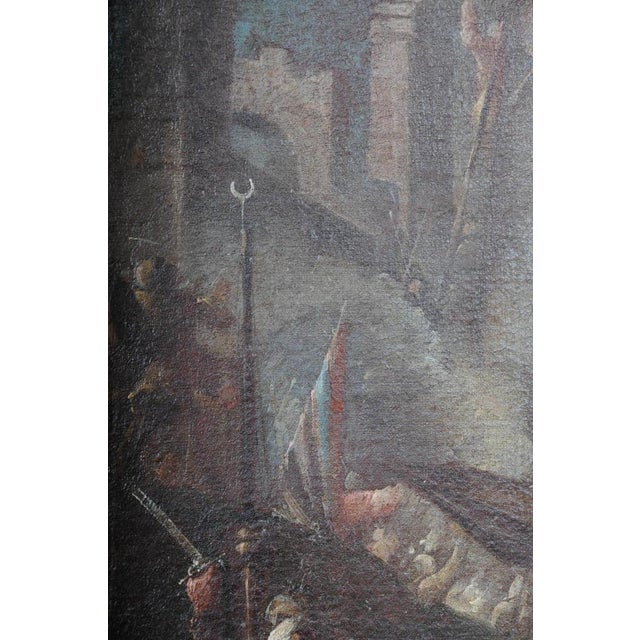 Ottoman Artist, Battle Scene, 1740, Oil on Canvas For Sale - Image 12 of 18