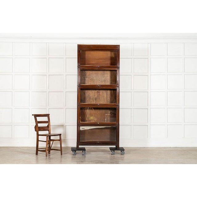 Large Gunn Glazed Sectional Bookcase in Mahogany, 1900 For Sale - Image 6 of 17