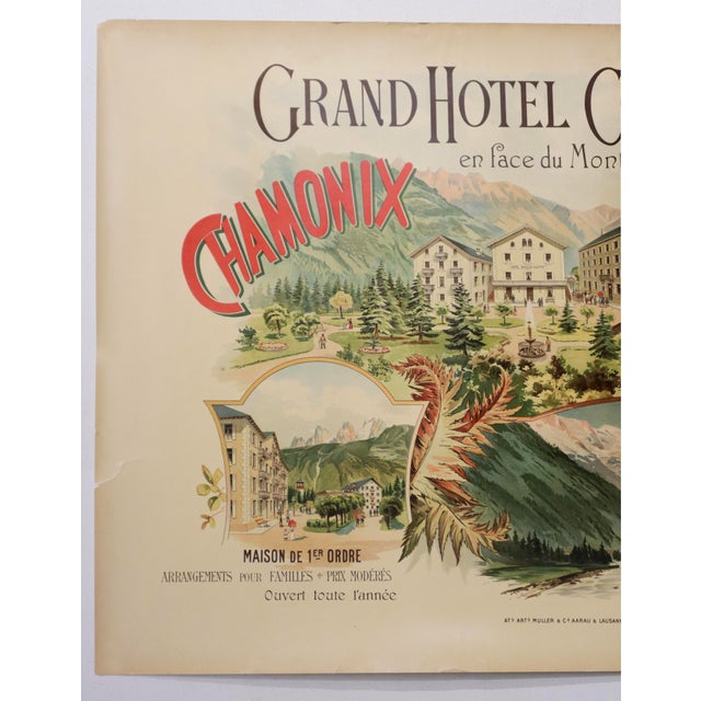 Date: 1900's Size: 39 x 29 inches Printers: Müller & Cie in Aarau and Lausanne. About this poster : This poster is a...