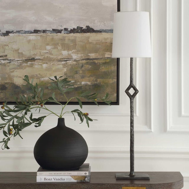 Rustic Puncture Cordless Iron Buffet Lamp For Sale - Image 3 of 8