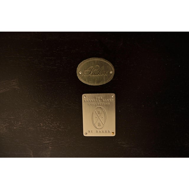 Barbara Barry for Baker Furniture Modern Oversized Dark Mahogany Nightstands, Newly Refinished For Sale - Image 14 of 15