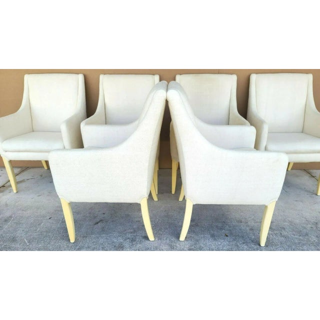 1990s Linen Dining Chairs by Directional Furniture Co - Set of 6 For Sale - Image 5 of 10