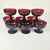 1920s 1920s Antique Art Deco Boho Chic Hollywood Regency Ruby Red Champagne Coupes - Set of 9 For Sale - Image 5 of 12