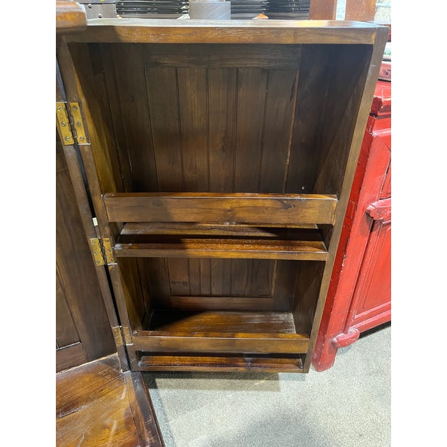 Dark Wood Three Drawer Two Door Dry Bar For Sale In Las Vegas - Image 6 of 8