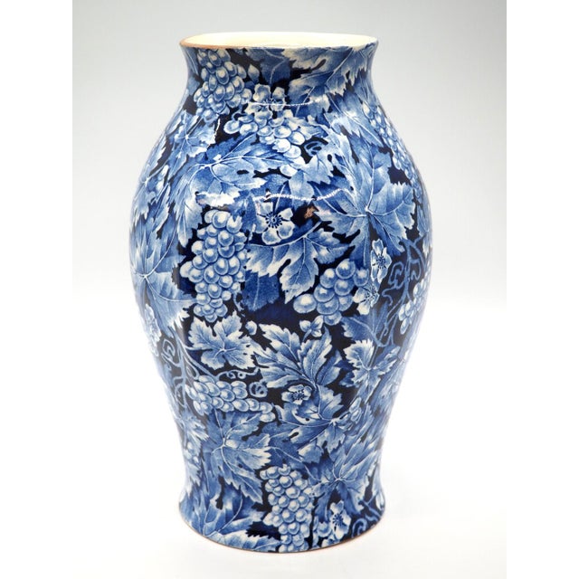 1920s Blue Flintware Vase Grape for Rörstrand, 1920s For Sale - Image 5 of 12