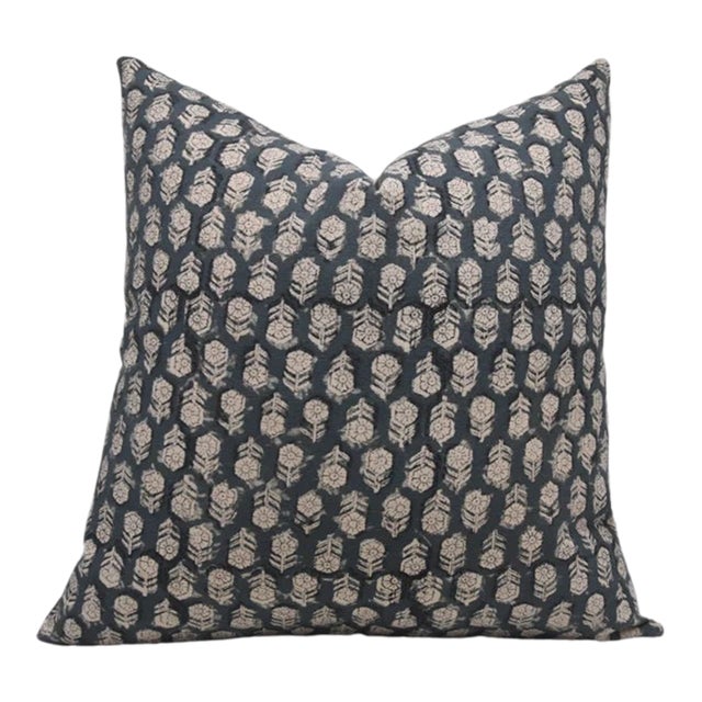 Fabdivine Decorative Cushion Cover 16x16 Inch Block Printed - Tulsi Buti For Sale