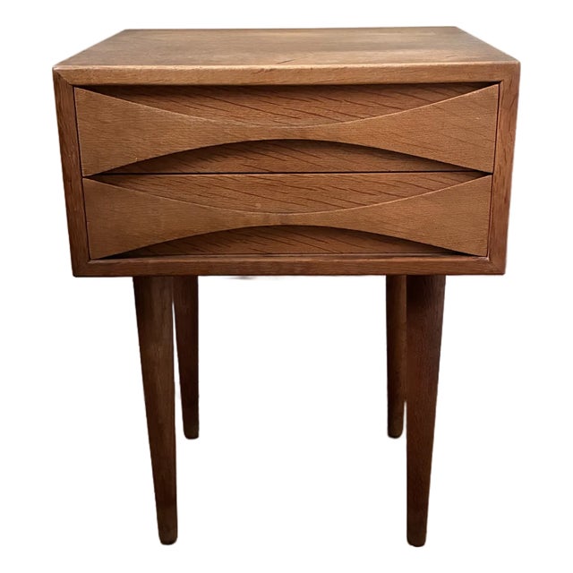 1960s Niels Clausen Nc Møbler Attributed Danish Oak Nightstand Bedside Table For Sale