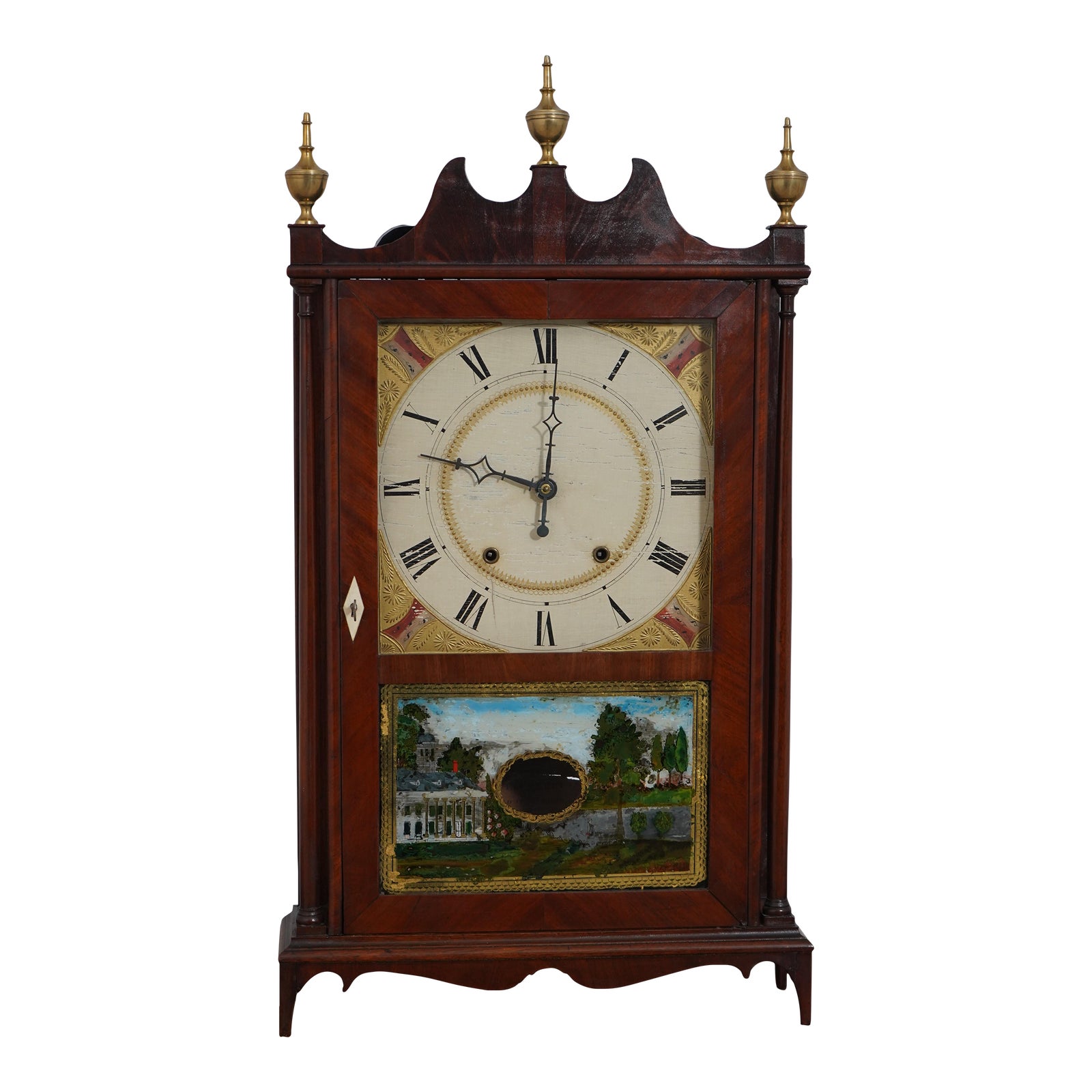 Eli Terry 19th C. Antique Pillar & Scroll Clock Chairish