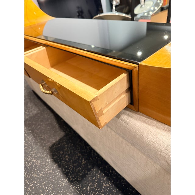 Art Deco Wall Console With Curved Glass Top For Sale - Image 10 of 15
