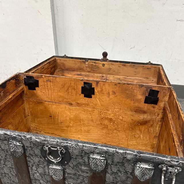 Dome Top Steamer Trunk, 19th Century For Sale - Image 11 of 12