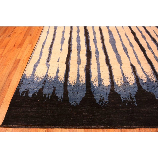 Unusual Bold Abstract Retro Design Modern Area Rug, Country of Origin: Central Asia, Circa date: Modern Rugs