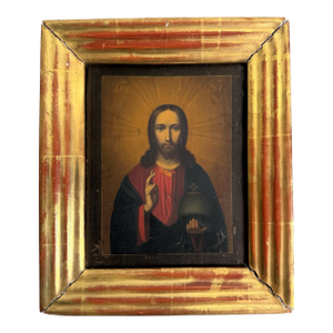 Christ Salvator Mundi Painted Icon
